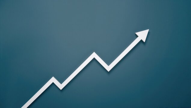 Stock market candle stick graph chart on a blue background, indicating a bullish trend in investment strategy