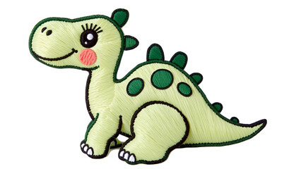 Obraz premium Cute Cartoon Stegosaurus Embroidered Patch