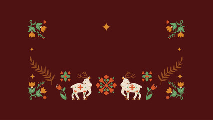 Red Green and Yellow Folksy Christmas Somber Greetings Christmas Presentation
