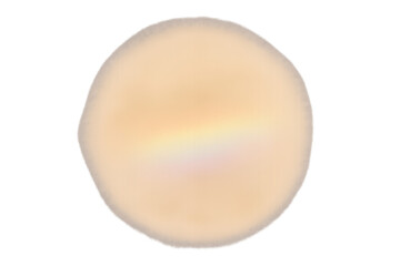 Soft beige make-up powder puff and cosmetic sponge tool for beauty applications on transparent background