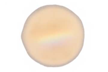 Soft beige make-up powder puff and cosmetic sponge tool for beauty applications on transparent background