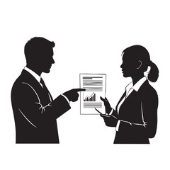 Fototapeta premium two_people_in_business_suits_are_discussing_over_a_document_traced