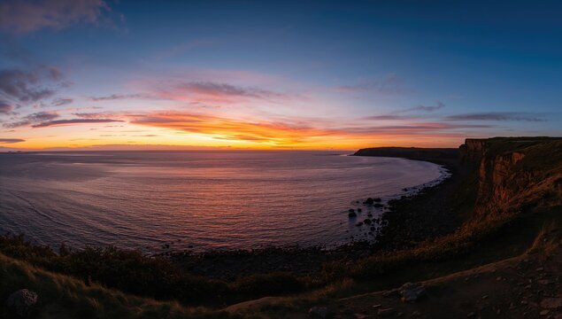 Stonehaven at dusk, showcasing urban density and seasonal change
