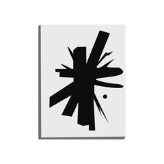 Abstract black geometric shapes composition