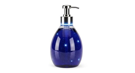 Blue liquid soap bottle with pump