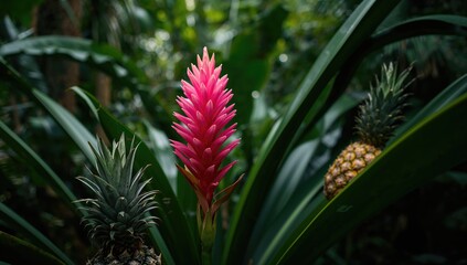 Pineapple lily flower, showcasing unique texture and vibrant color, seasonal change