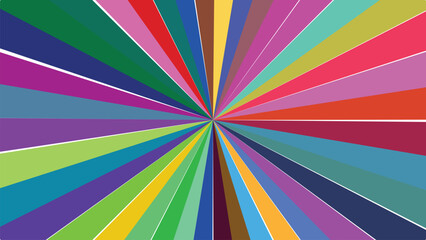 Colorful Radial Burst Background with Rainbow Spectrum for Modern Design