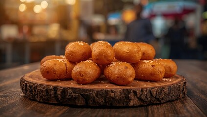 Homemade Mini Corn Dogs arranged on a rustic wooden surface, ideal for casual gatherings