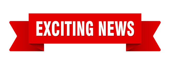 exciting news ribbon isolated on transparent background. exciting news ribbon