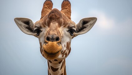 Close-up of a reticulated giraffe, focusing on wildlife conservation