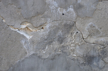 Cement wall with cracks and scratches. Abstract background for design.