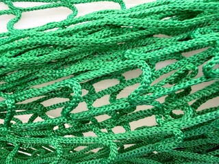 Green sports mesh made of ropes