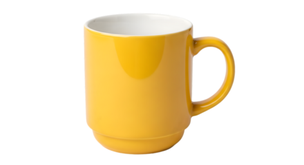 Yellow Ceramic Stacking Mug on Black Background yellow mug