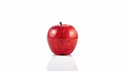Red apple on a white backdrop, healthy snack option