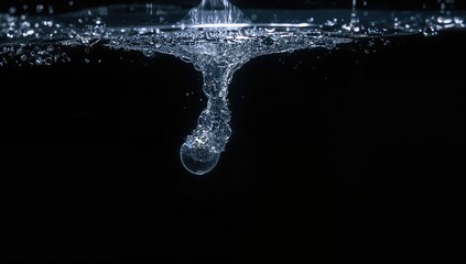 Small water droplet submerged, Liquid texture, Abstract composition