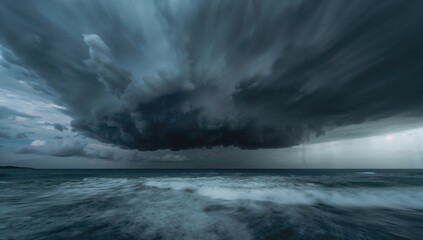 Clouds swirling upward as they attempt to form a tornado, indicating atmospheric instability