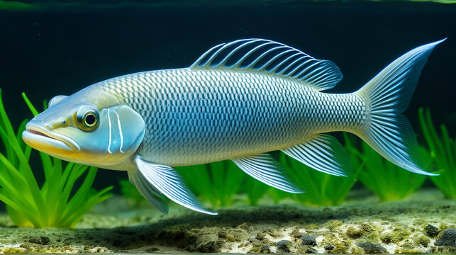 The American scalefish, or lepidosiren Lepidosiren paradoxa is a lungfish, the only species of the genus scalefish and the family scalefish among aquatic vegetation