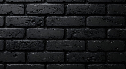 Striking black brick wall texture for backgrounds and design projects that need a modern, edgy aesthetic with depth and visual interest