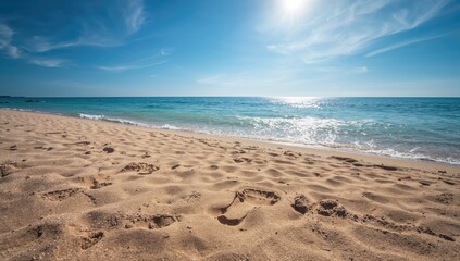 Ocean sand texture with water, ideal for summer travel backgrounds