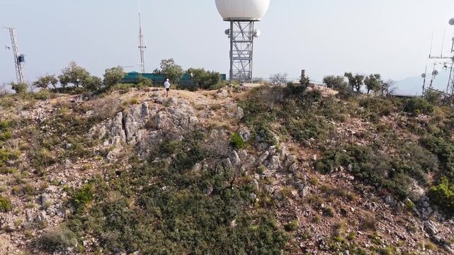 Aerial landscape view of Sierra de Mijas
Mountains. Mijas is a municipality in the Province of Málaga, in the autonomous community of Andalusia, Spain. Ambient Drone Landscape Exploration.