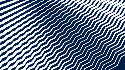 Blue and White Zigzag Stripes Line Abstract Background with Modern Dynamic Geometric Pattern Design