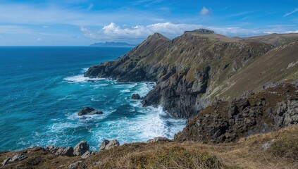 Imposing and rugged coastline of New Zealand, showcasing erosion risk