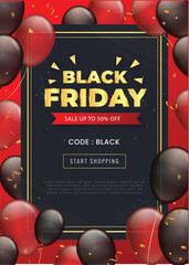 hand drawn black friday flyer template vector design illustration