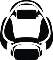 Automotive interior racing seat design for performance driving and custom car styling Vector silhouette