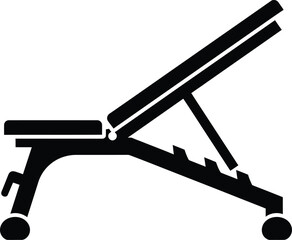 Adjustable incline weight bench illustration for home gym strength training Vector silhouette