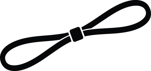 Black silhouette of a figure eight resistance tube for fitness and strength training Vector silhouette