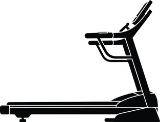 Cardio exercise running machine illustration for home and gym workout equipment Vector silhouette