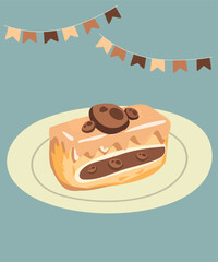 Illustration with Chocolate Cottage Cheese Casserole