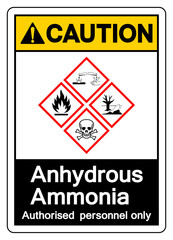 Caution Anhydrous Ammonia Symbol Sign, Vector Illustration, Isolate On White Background, Label.EPS10