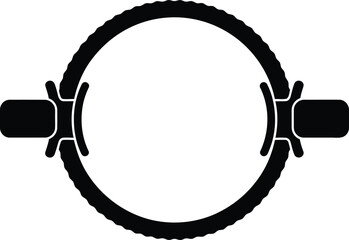 Pilates ring magic circle training tool illustration for flexibility exercise Vector silhouette