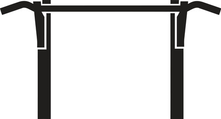 Home gym wall mount pull up bar silhouette for strength and calisthenics workout Vector silhouette