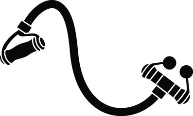 Resistance band with handles exercise tool for versatile strength workout Vector silhouette