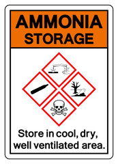 Naklejka premium Ammonia Storage Symbol Sign, Vector Illustration, Isolate On White Background, Label. EPS10