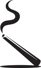 Smoking cigarette with smoke vapor isolated on transparent background one hundred characters vector silhouette