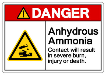 Danger Anhydrous Ammonia Symbol Sign, Vector Illustration, Isolate On White Background, Label.EPS10