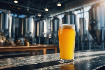 Crafting Hazy IPA Brews: A Glimpse into the Brewery Experience with Tasting Glasses and Ales