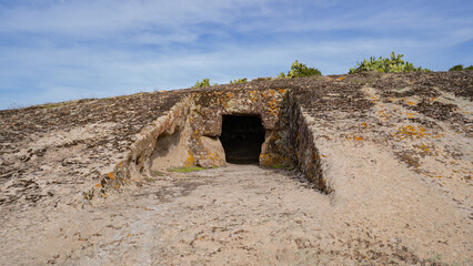 Domus de Janas of Genna Salixi Ancient Rock-Cut Necropolis in Sardinia