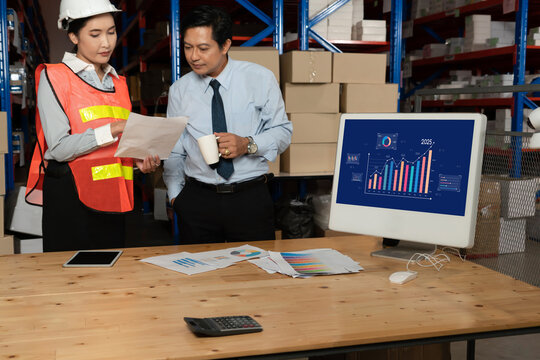 Business data dashboard provide business intelligence analytic for marketing strategy planning brisk with big data set to analyze customer demands and foreseeing business future