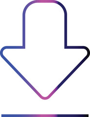 Obraz premium Web icon of a gradient downward arrow in a modern, minimalist style