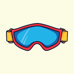 Goggles for Snowboarding Vector Illustration on Isolated Background in Cartoon Style