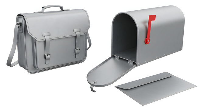 An image featuring a briefcase, mailbox, and envelope, possibly representing communication or correspondence. - Powered by Adobe