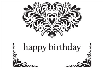 Elegant floral design with a heart shape and birthday greeting below