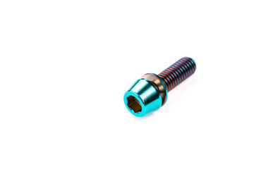 Lightweight and durable titanium bolt on a clean insulated background.