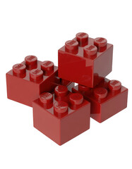 Obraz premium Red building blocks isolated on a transparent background