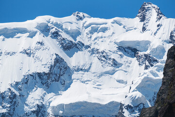 High Mountains with avalanche eaves