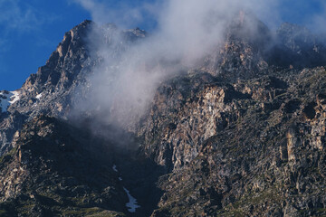Textured rocks in the mountains